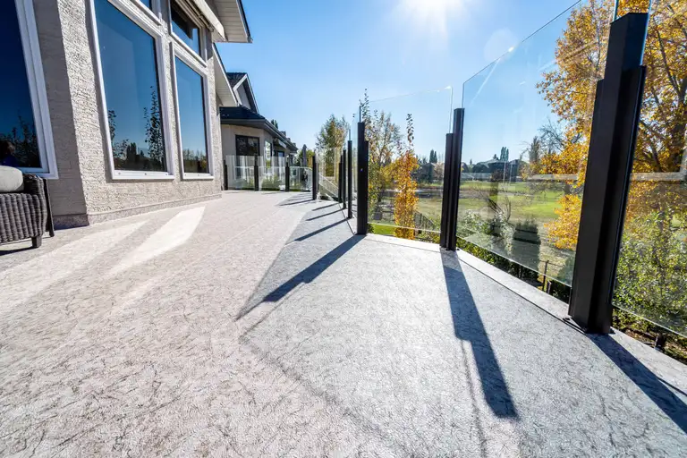 Deckrite PVC vinyl sun deck installed on a home